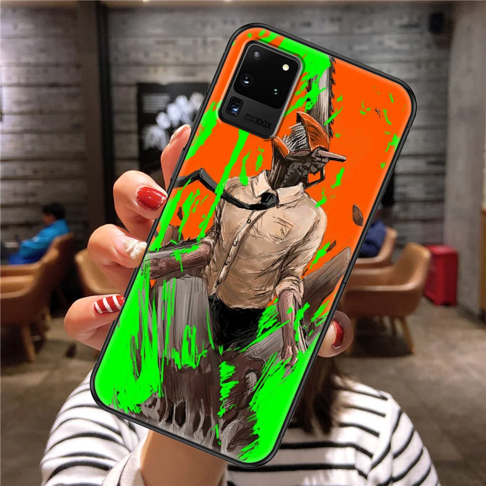 Чехол для телефона Anime Chainsaw Man для Samsung Galaxy Note 4 8 9 10 20 S8 S9 S10 S10E S20 Plus UITRA Ultra черный трендовый корпус 3D на.