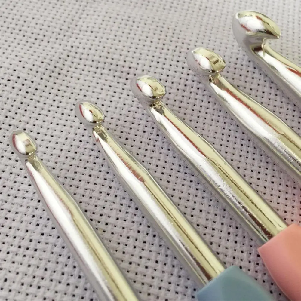 

14/12/8pcs Aluminum Crochet Set Soft Handles Knitting Needles Kit Knitting Craft Case Crochet Agulha set Weaving Sewing Tools