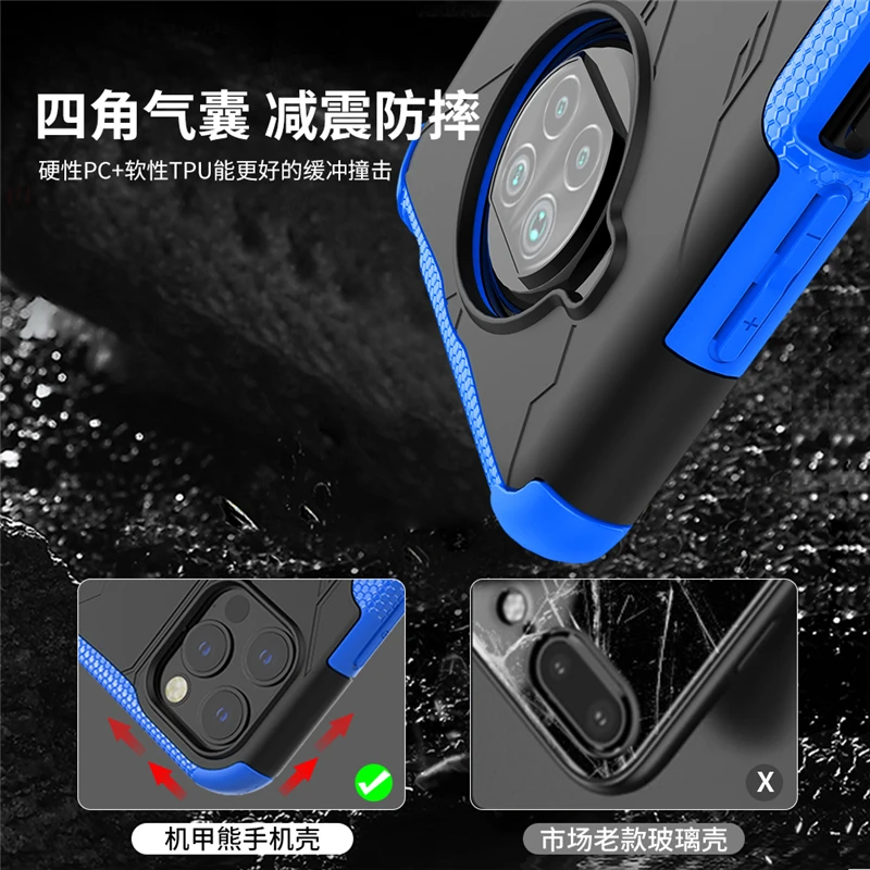 For Xiaomi Mi 10i 5G Case Mi 10i Cover Magnet Ring KickStand Heavy Duty Armor Shockproof Phone Bumper For Xiaomi Mi 10i 5G Case