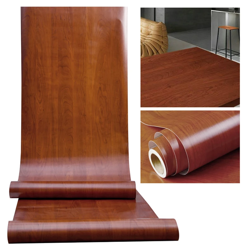 Self Adhesive Woodgrain Wallpaper Furniture Renovation Peel and Stick PVC Wood Wallpapers Home Decor 3d Papel de Parede J105 |
