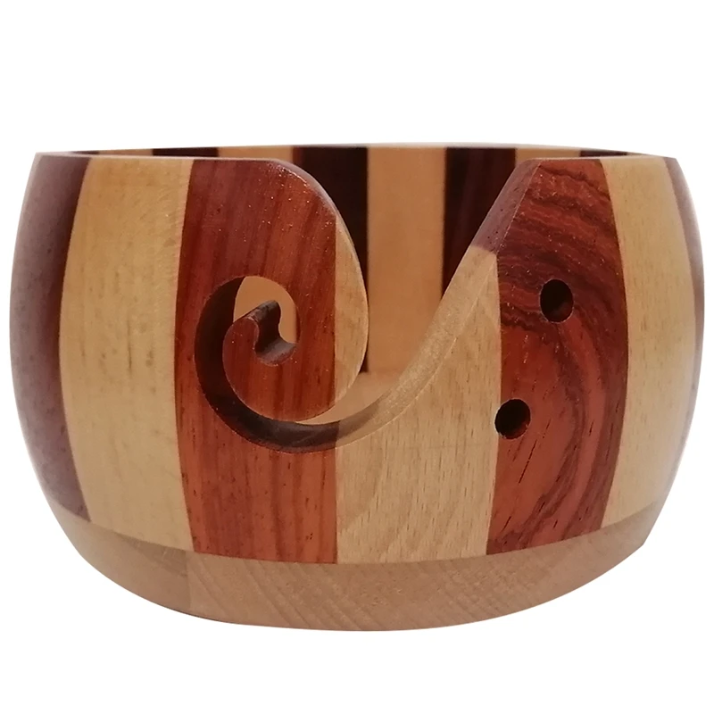 

DIY Wooden Round Wool Bowl,Storage Box Organizer Wool Knitted Crocheted Holder,Eco-Friendly Sewing Supplies