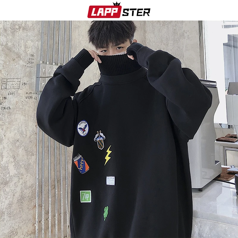 Мужская толстовка с высоким воротником LAPPSTER Японская уличная одежда в стиле