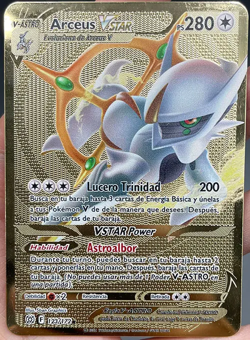 2022 New Spanish Version Pokemon Metal Cards VSTAR Vmax DIY Card Pikachu Charizard Golden Kids Gift Game Collections | Игрушки и хобби