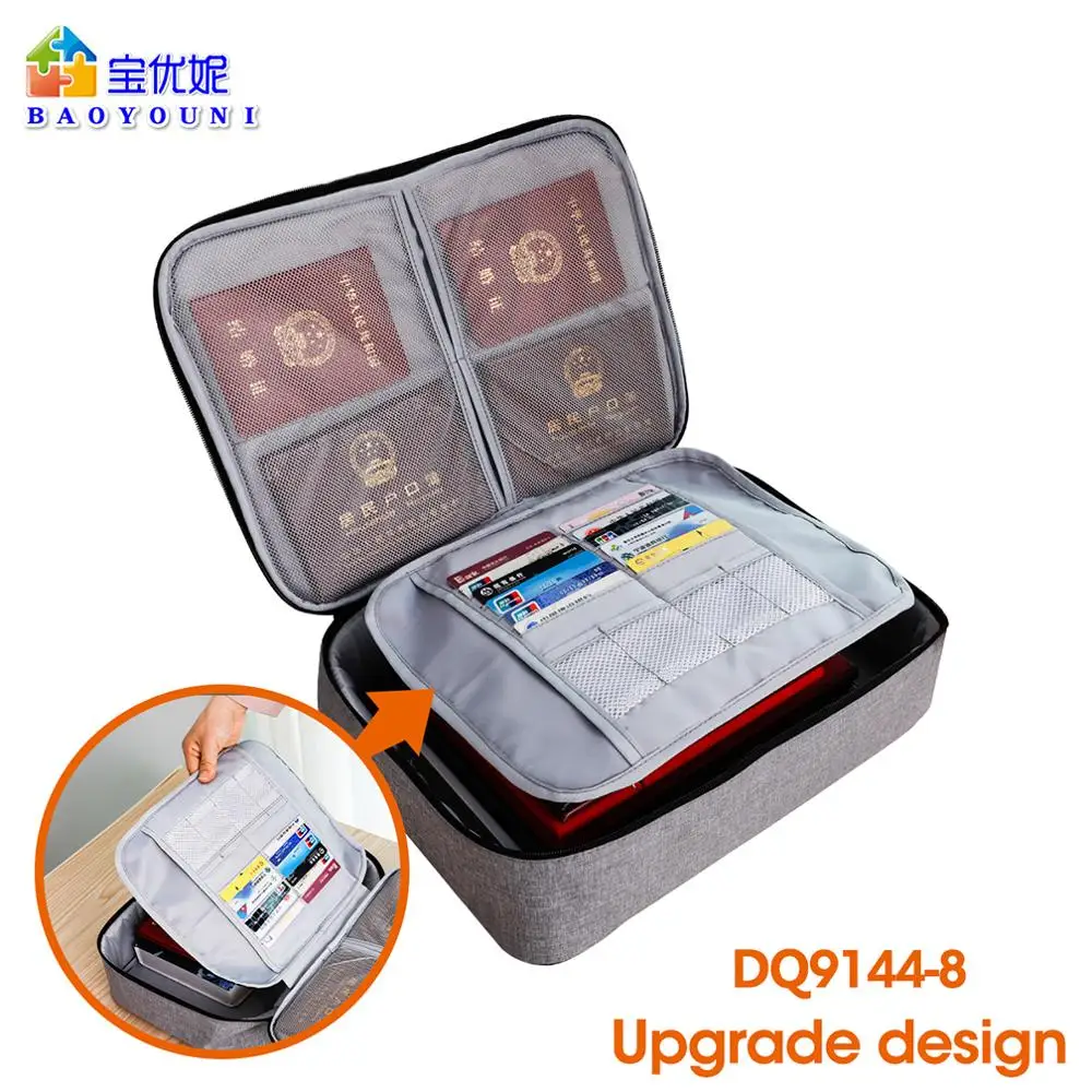License Storage Bag Passport Card Organize Bag with Zipper  Document Photograph Holder Portable Handbag Underwear Bag for Travel