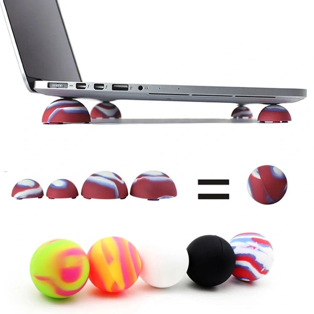 

4Pcs/Set Portable Silicone Notebook Tablet PC Cooling Feet Laptop Cooler Ball Heightening Foot Pad Holder Stand 0.6-1cm