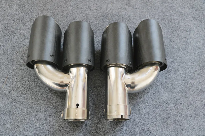 1 пара(левая+ правая) ''H'' Тип Dual Auto akrapovic выхлопная Насадка+ Углеродные выхлопные трубы универсальный глушитель