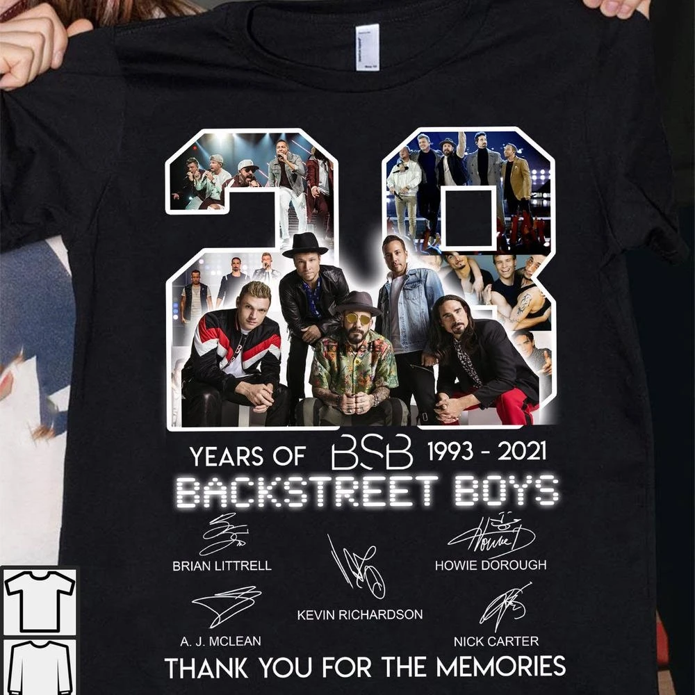 

28-ти лет BSB 1993 2021 Backstreet Boys спасибо за воспоминания рубашки для любителей музыкальной группы