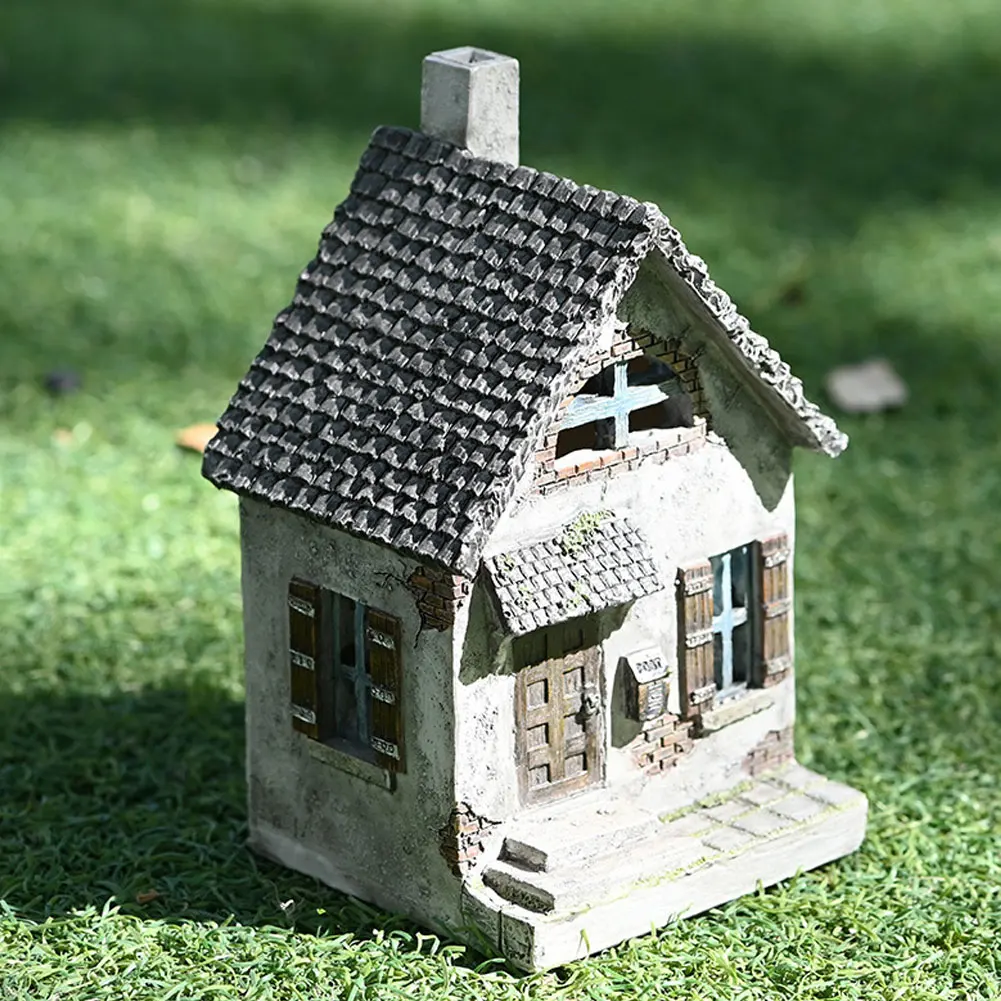 

Fairy House Ornament Micro Garden Gnome Miniature House Statue Resin Craft For Gift Garden Decor Miniature Gnome Hut Dwelling