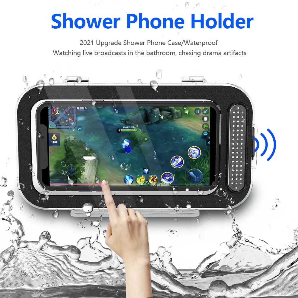 bathroom toilet mobile phone holder box wall mounted soap bracket 6 8 inch phone storage case waterproof shower watching holder free global shipping