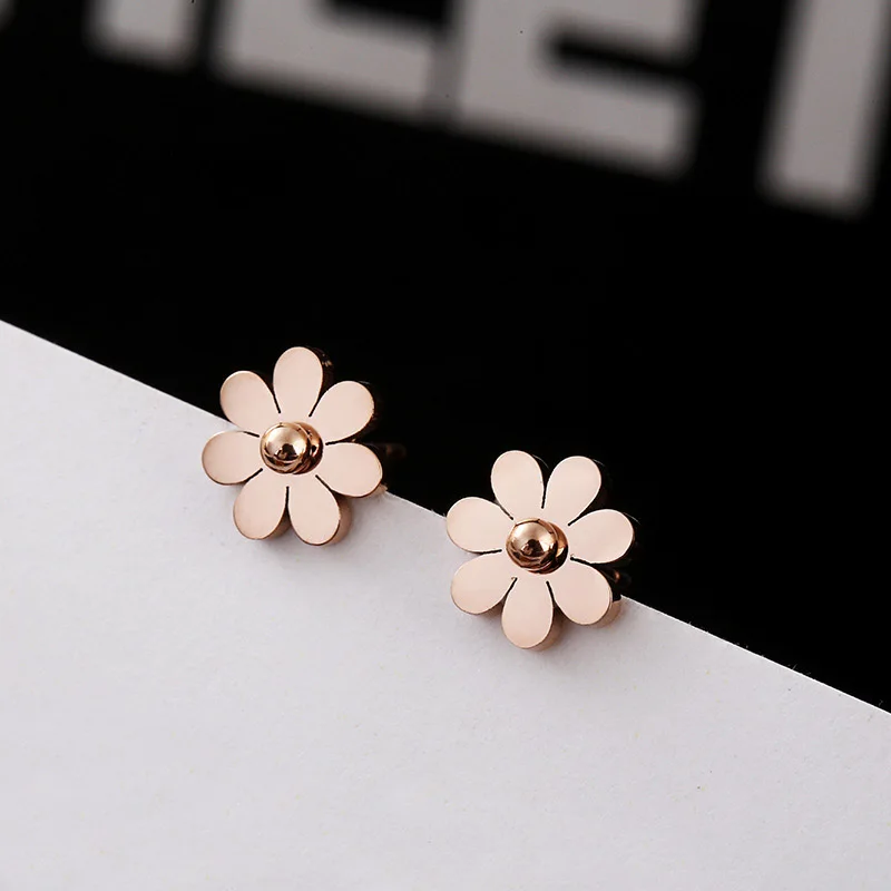 Модные ювелирные изделия из нержавеющей стали цвета розового золота в Корейском