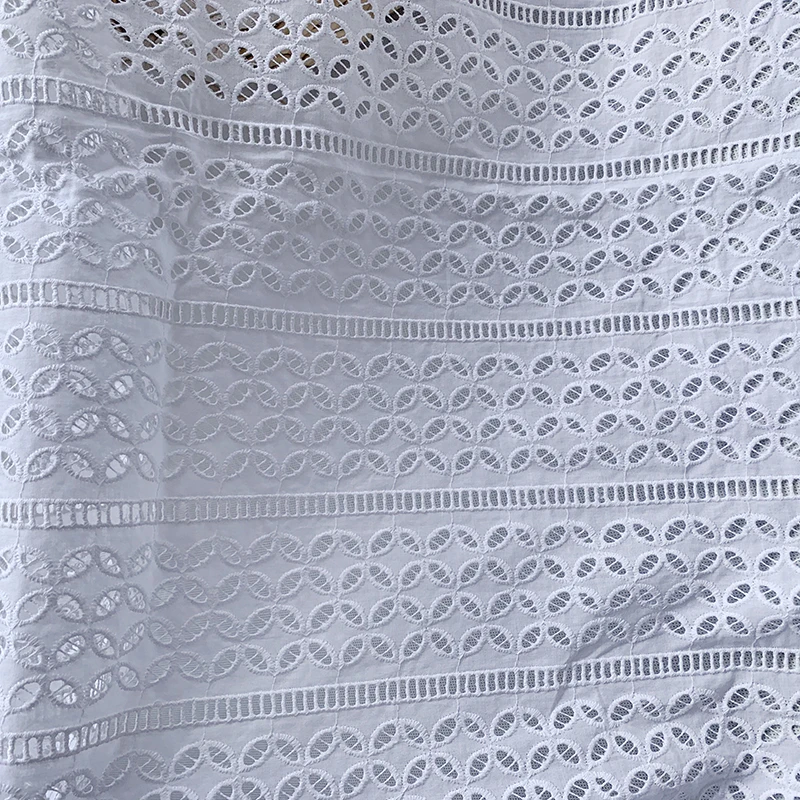Чистый белый шнур хлопковая кружевная ткань для летнего платья швейная швейной