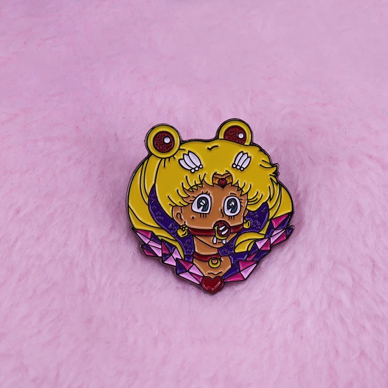 Сейлор Лунная брошь Kawaii Мультфильм Аниме вечеринка для девочек|Броши| |