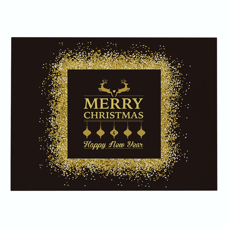 863 SEAAN Dark Christmas Decor Tableware Durable Dinner Table Placemat Tea Party Kitchen Accessories Bowl Cup Pads Drink Coasters - Цвет: 863
