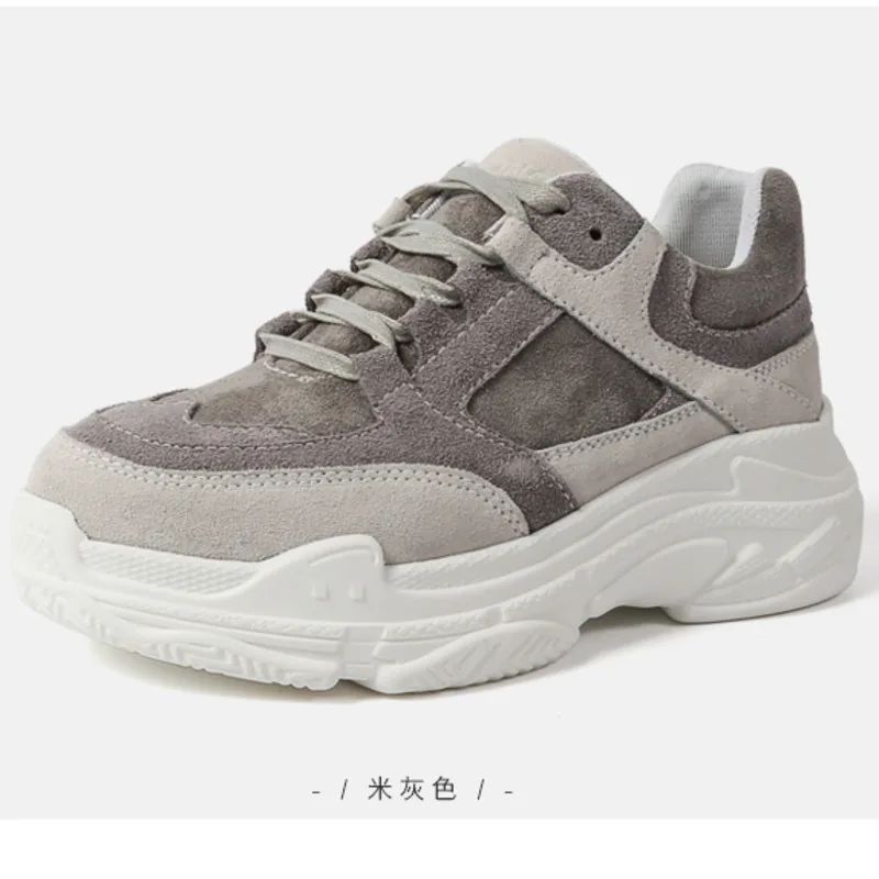 

Timalina Women Chunky Sneakers Spring/autumn Fashion Platform Pink Lace Up Casual Shoes Ladies Leather Vulcanized Shoes Woman