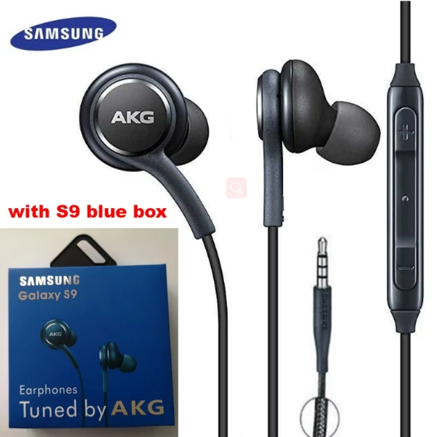 s9 with blue box Samsung AKG EO-IG955 наушники 3,5 мм наушники-вкладыши с микрофоном Проводная гарнитура для samsung Galaxy S8 S9 s10 huawei xiaomi смартфон - Цвет: s9 with blue box