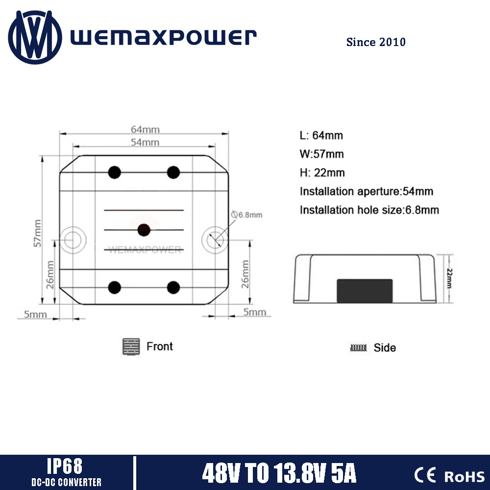 Автомобильный Регулируемый понижающий преобразователь напряжения с 48 В на 13 8 5 А
