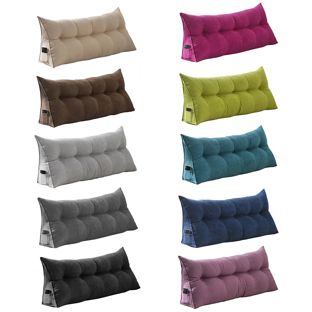 

Home Bedroom Triangle Bedside Filling Cushion Removable Washable Sofa Bed Back Support Cushions Tatami Backrest Reading Pillow