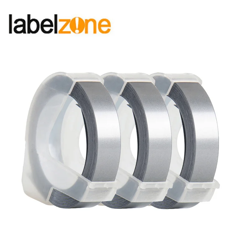 

3 рулона, Dymo, 9 мм * 3 м, Серебряная лента для тиснения этикеток, Φ 1610, ручная машина для этикеток для Motex E101, устройство для изготовления этикеток