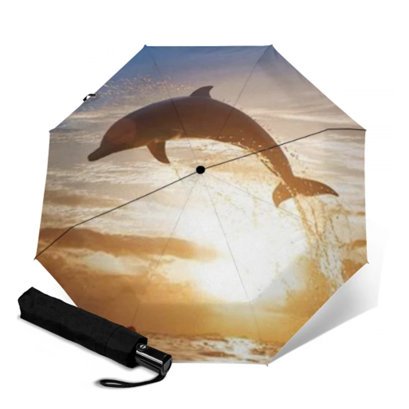 Зонт с УФ защитой и принтом в виде дельфина|Зонтики| |