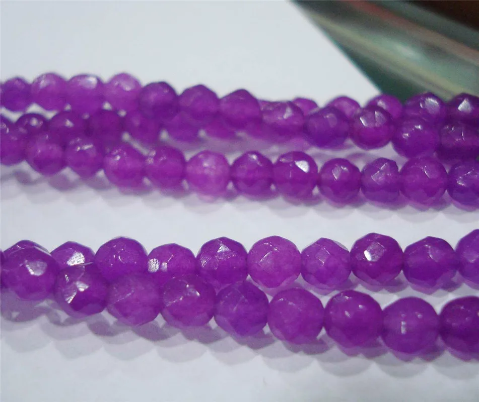 Круглые граненые бусины из розового александрита диаметром 4 мм 15 дюймов |