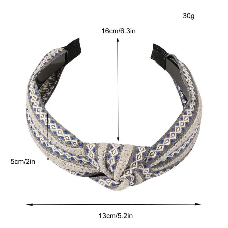 Кружевная повязка на голову с узелком винтажная принтом Женская широкая