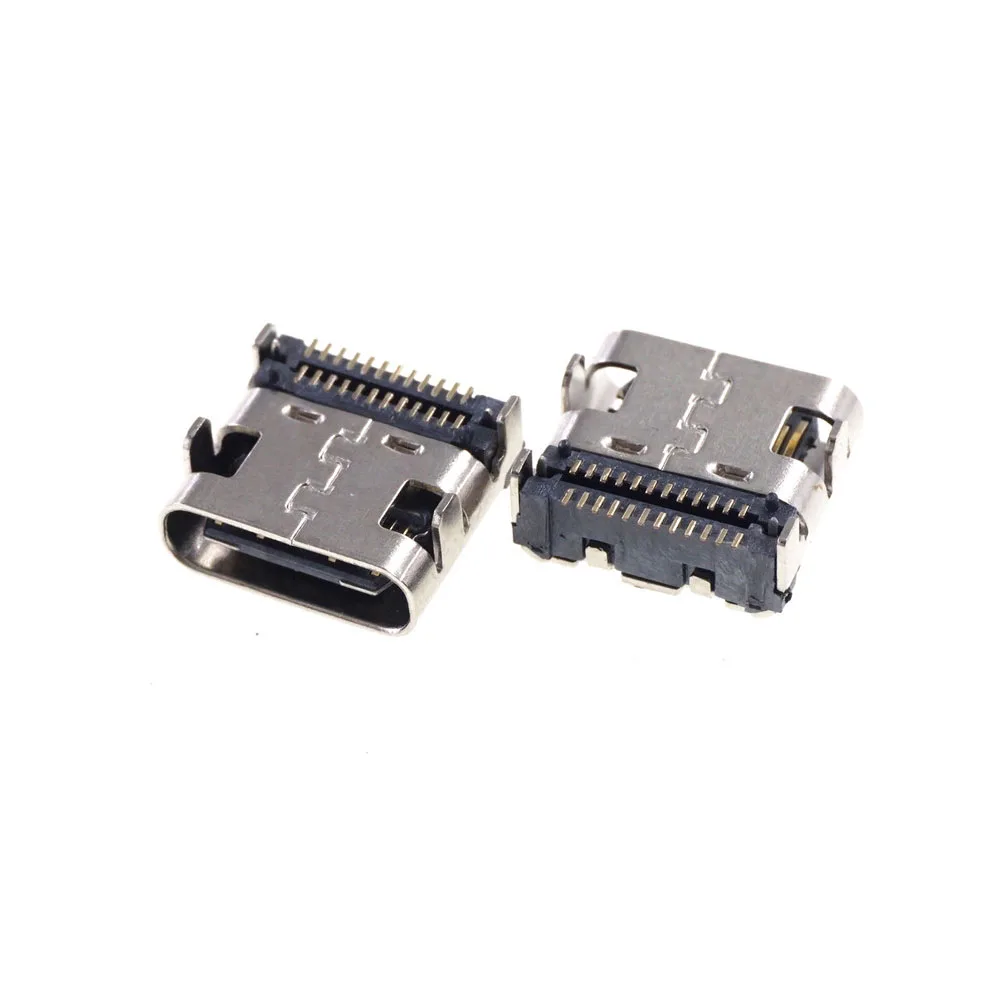 5 шт. разъем USB 3 1 Type C 24 штырька прямоугольный PCB SMT двухрядный язычок гнездовой
