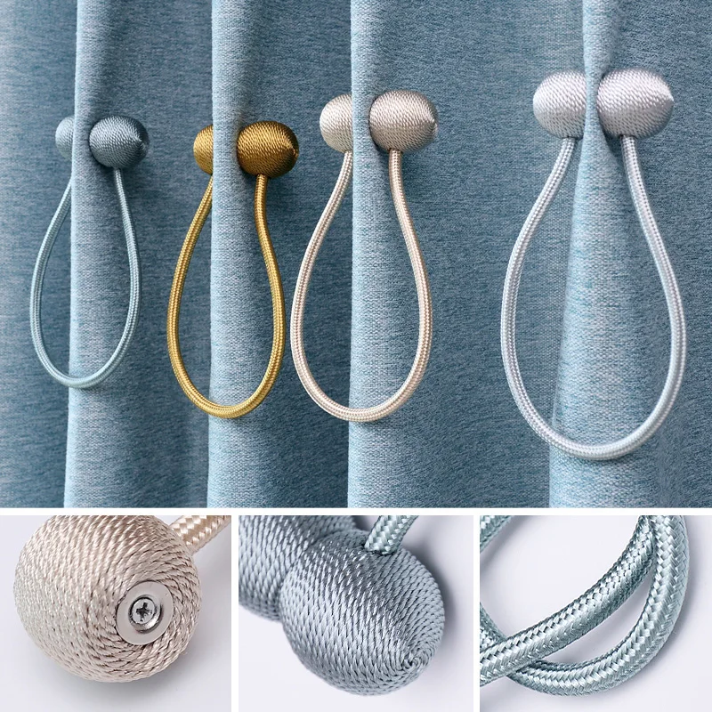 New Magnetic Ball Curtain Tie Rope Accessory Rods Accessoires Backs Holdbacks Buckle Clips Hook Holder Home Decor | Дом и сад