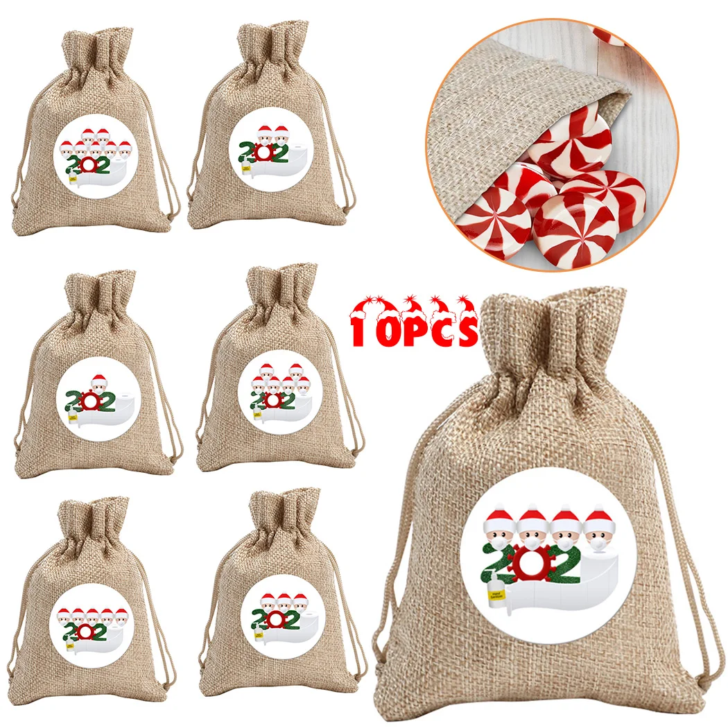 

Holiday Christmas Gift Bag Creative Decoration Drawstring Hanging Home
