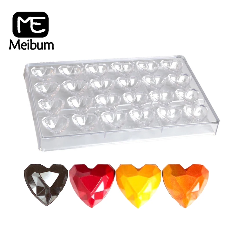 Meiбум 24 полости Любовь Сердце Алмазный Узор шоколад искусственный поднос для
