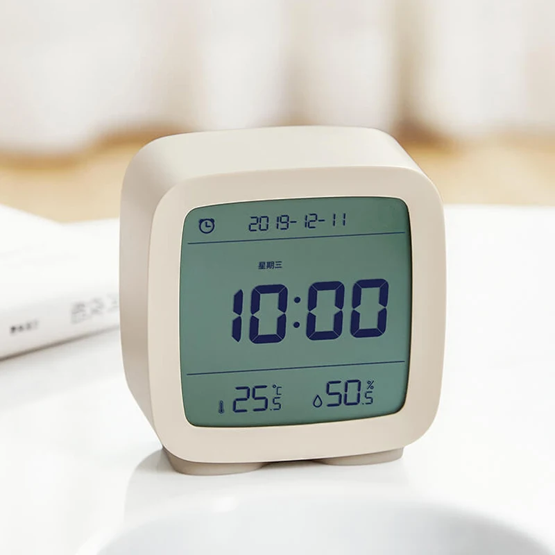 Mini Multifunction 3-In-1 Bluetooth Alarm Clock Temperature Humidity Monitor Night Light Adjustable Backlight From Youpin | Дом и сад