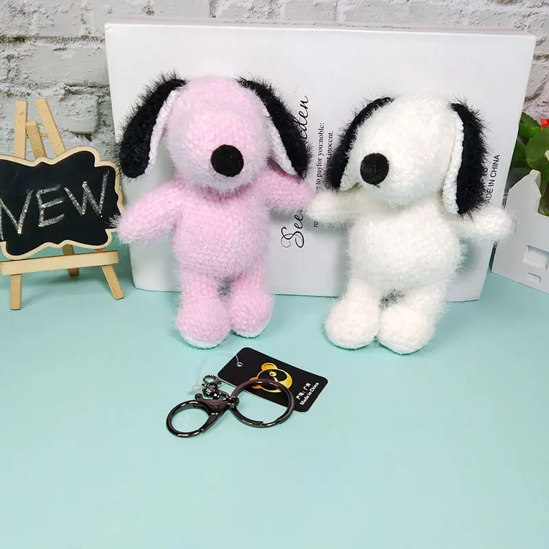 

WANGAIYAO new cute puppy plush toy pendant woolen dog keychain doll knitted doll female bag pendant birthday small gift jewelry