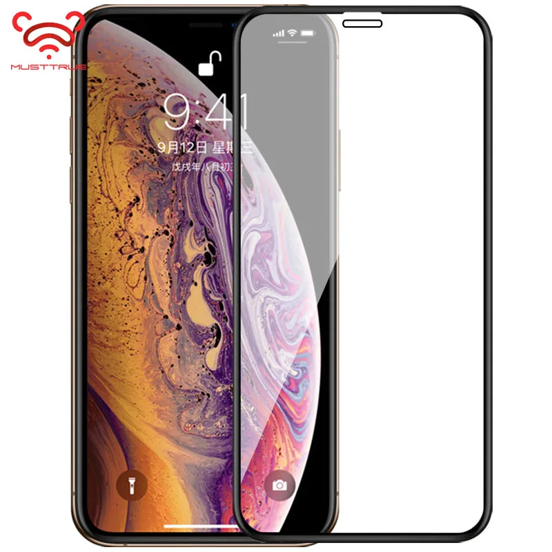 MUSTTRUE Защитное стекло для iPhone X XS Max XR полноэкранное закаленное покрытие