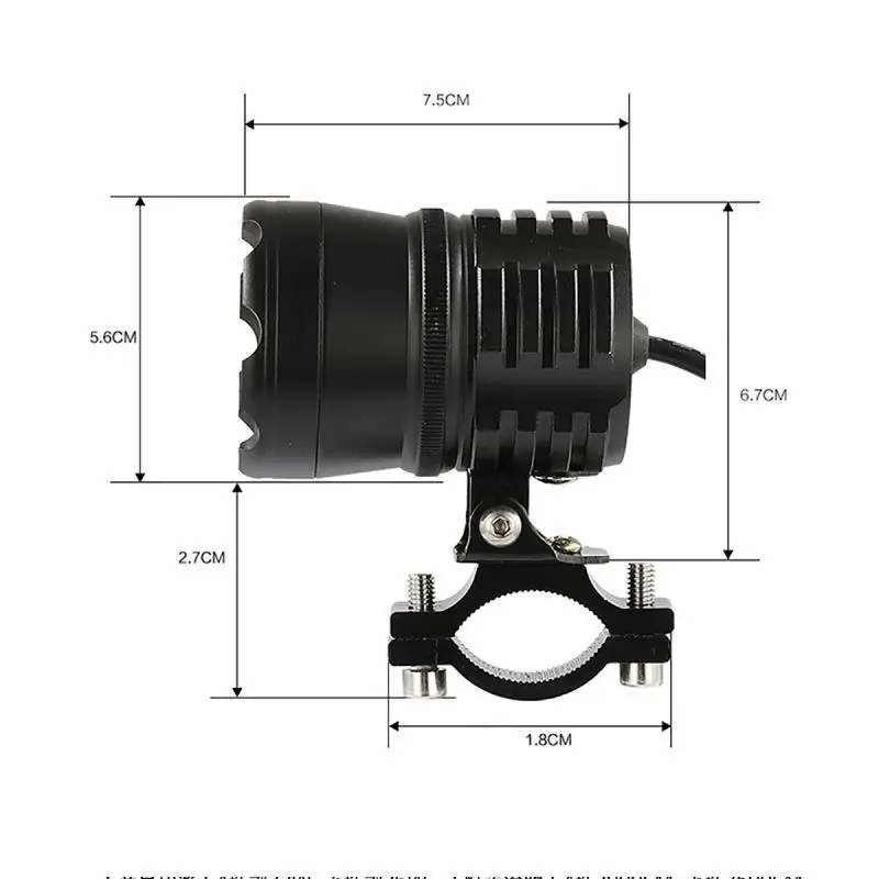 

80W 3200LM 6000K 6 LED Motorcycle Boat Spot Driving Headlight Motorbike Fog Head Light Lamp With Switch Fog Lights