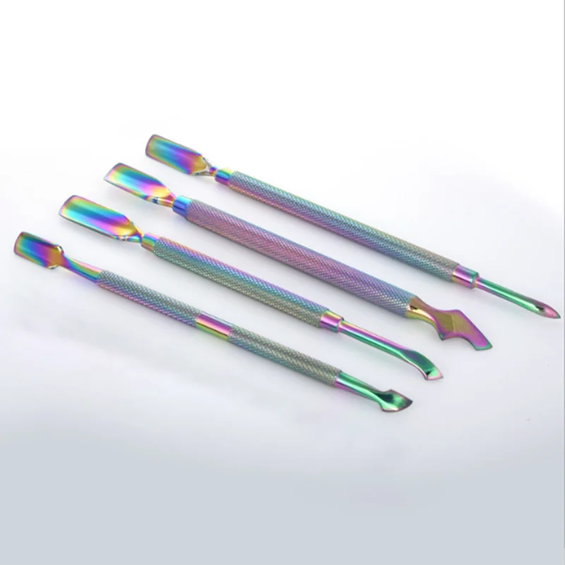 

4 Pcs/box Stainless Steel Manicure Cuticle Spoon Pusher Tweezer Remover Tool Nail Art Files Manicure Care