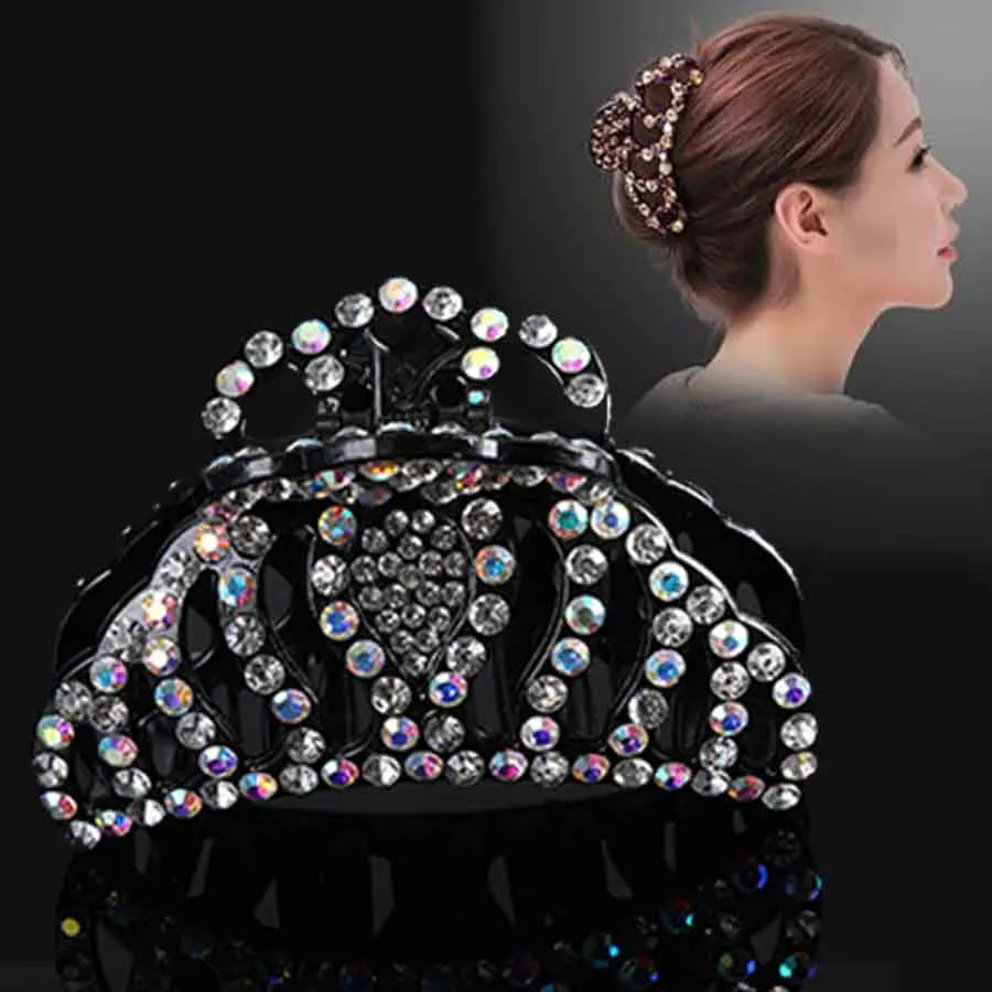 

Женские заколки для волос Haimeikang, Винтажные заколки для волос с короной, стразы