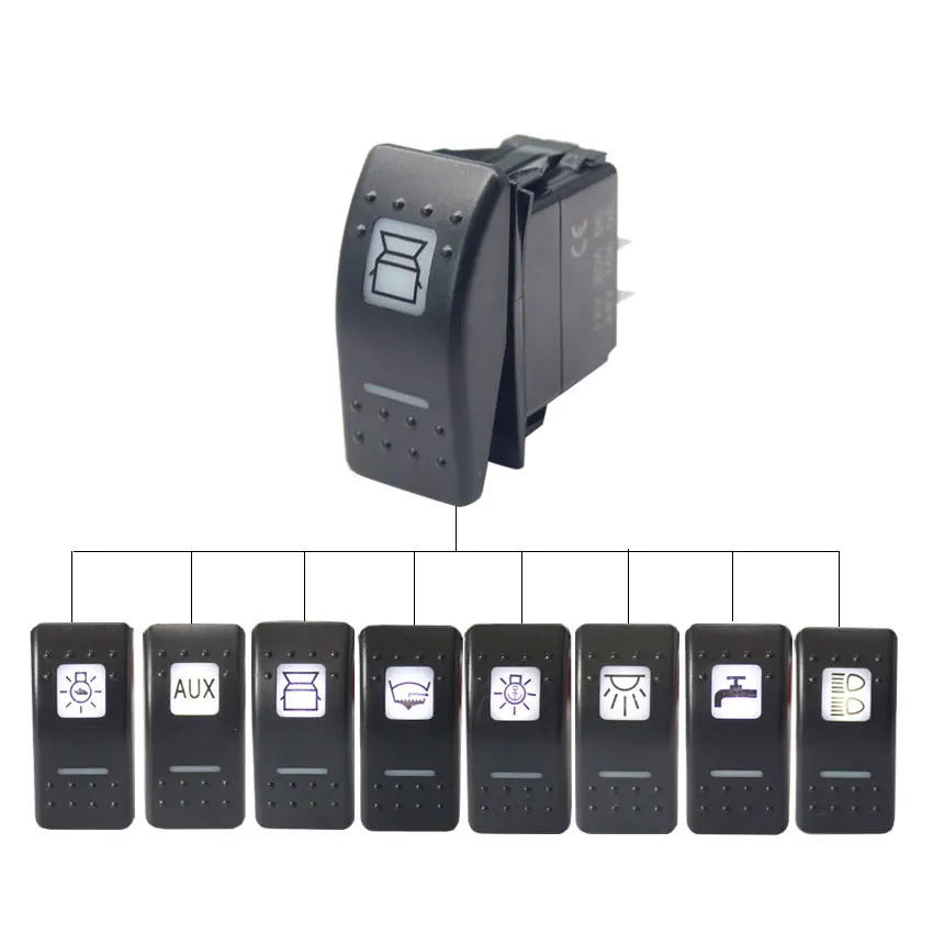 

1PC 12V 24V Marine Switch Car Boat Rocker Switch Truck SPST Switch Carling Waterproof 5Pin ON-OFF Switch WIth Dual LED Light Bar