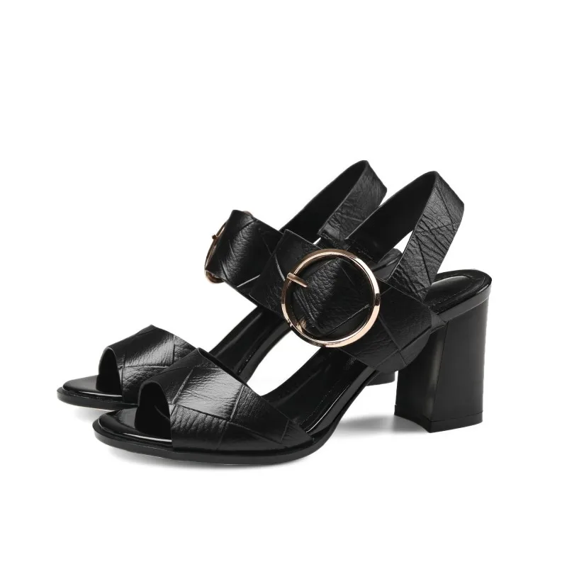 Сандалии женские на высоком каблуке босоножки с ремешком открытым носком и