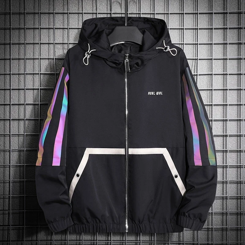 

2021 new men's jacket, hip-hop vests, printed dance suits, reflective coat, spring coat and oto