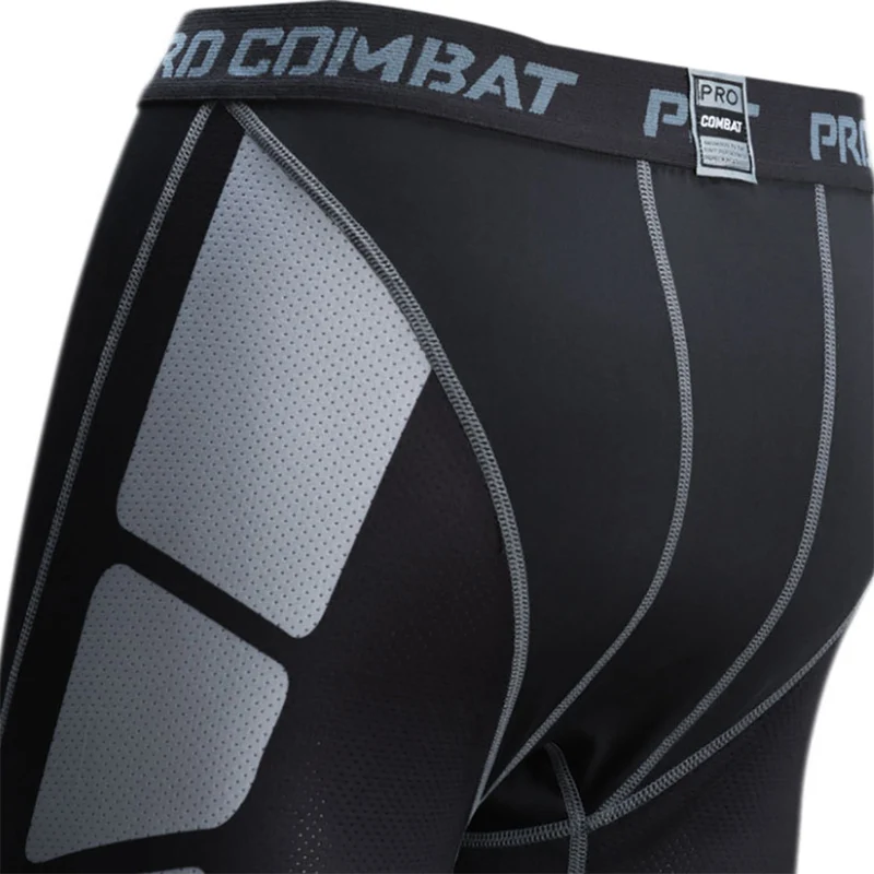 

Men Sports Shorts Elastic Tights Gym Fitness Knee Length Trousers Breathable Quick-dry Cycling Running Shorts Sportswear