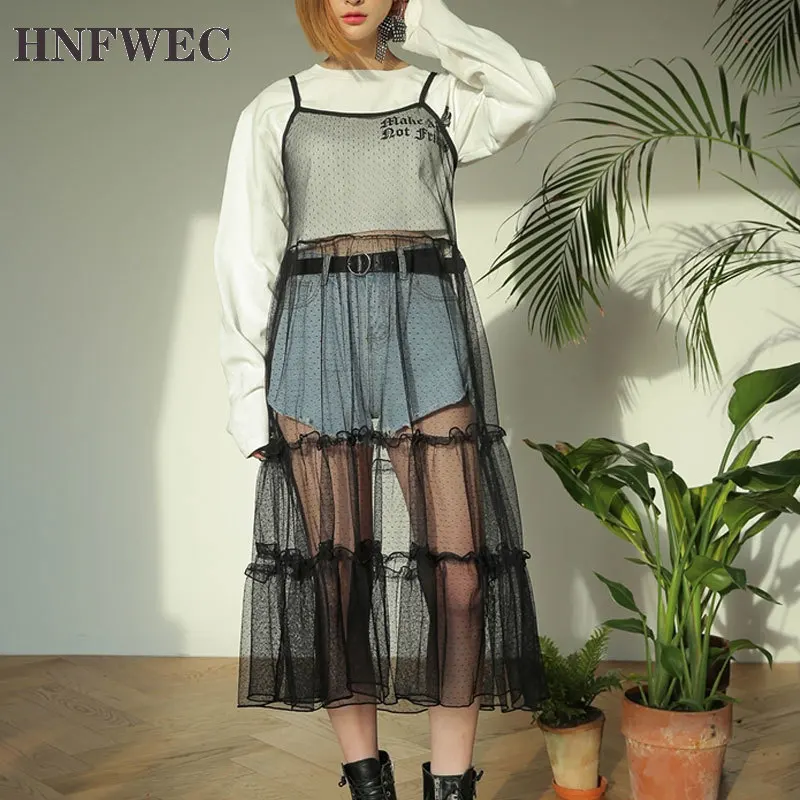 Новинка Весна 2021 стильное полупрозрачное прозрачное Длинное свободное модное