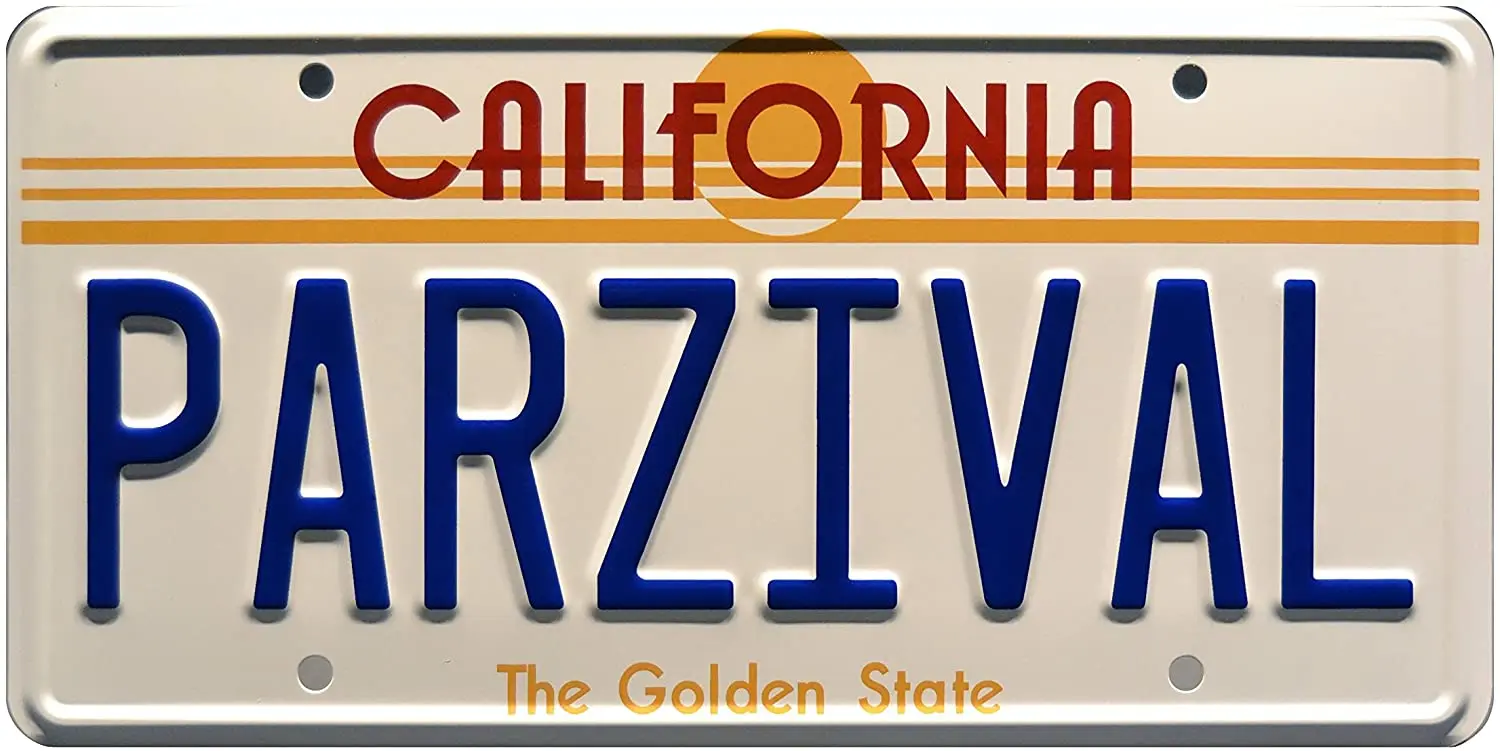 

Celebrity Machines Ready Player One | PARZIVAL | Metal Stamped License Plate