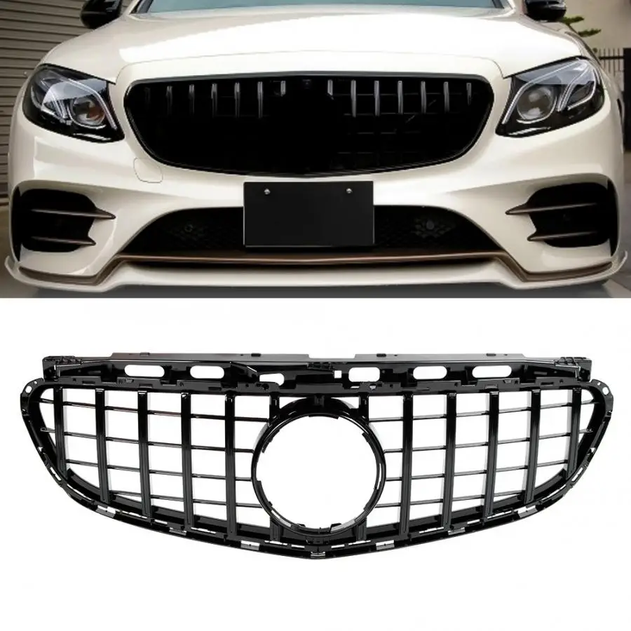 Внешняя передняя решетка из черного АБС-пластика GT-Style подходит для Mercedes W212 2013 2014