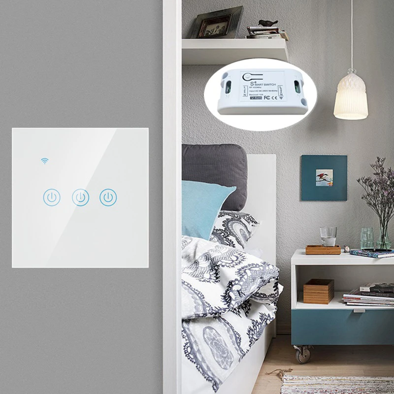 Умный Беспроводной Выключатель светильник Wi-Fi 433 МГц релейный приемник