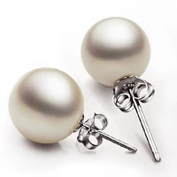 korean fashion 925 silver needle earrings for women simple design imitation white pearl stud earring daily ear accessories