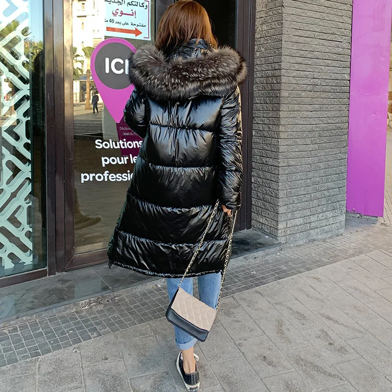 Повседневная теплая Модная женская Длинная зимняя парка тонкие пальто и куртки с