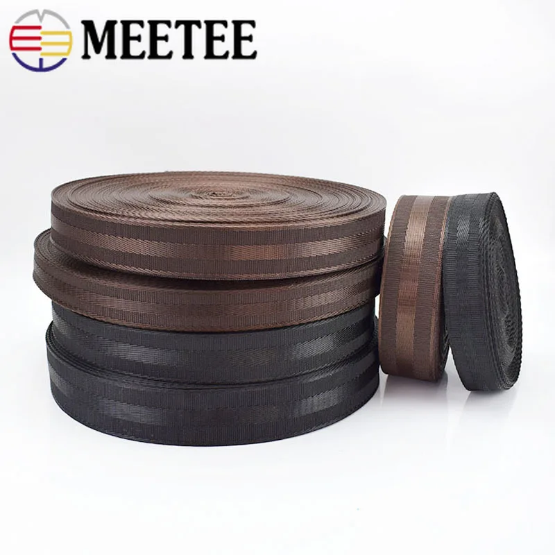 

Meetee 5Meters 25-38mm Polyester Nylon Webbing Tape DIY Safety Seat Backpack Pet Strap Belt Strapping Bias Binding Tapes