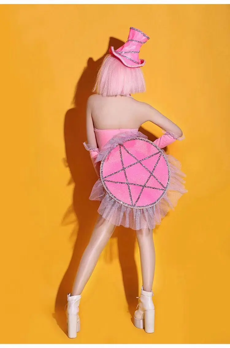 Сексуальный розовый костюм gogo cosutmes для танцев выступлений ночных клубов