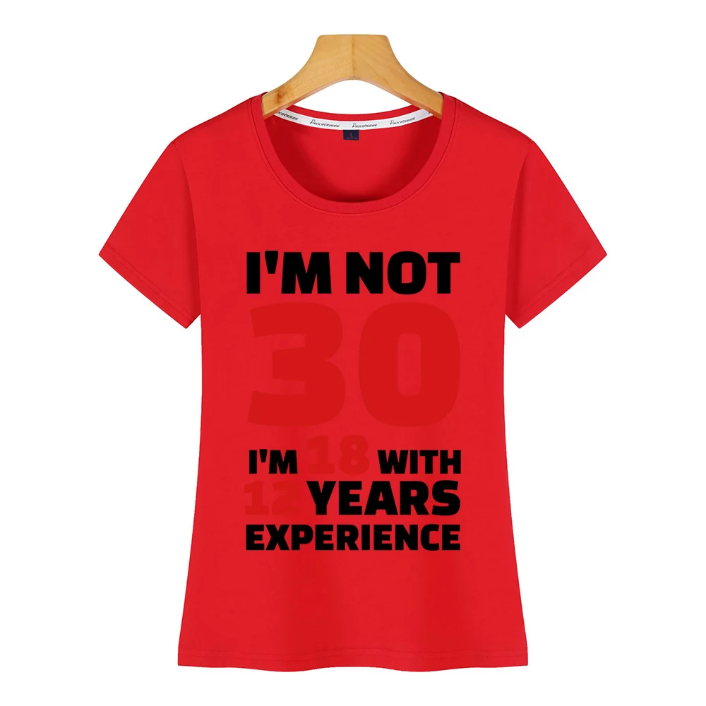 Топы Футболка Для женщин 30 ко дню рождения Изысканная обувь белого цвета с