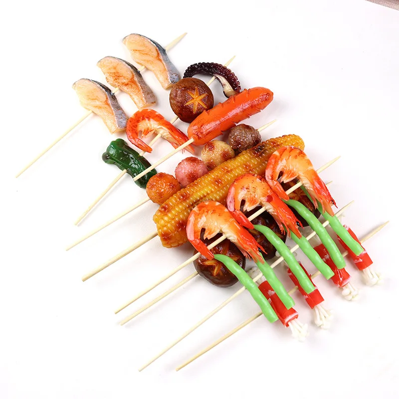 Simulation Barbecue String Vegetable Meat Food Model Fake Store Display Prop Toy Factory | Дом и сад