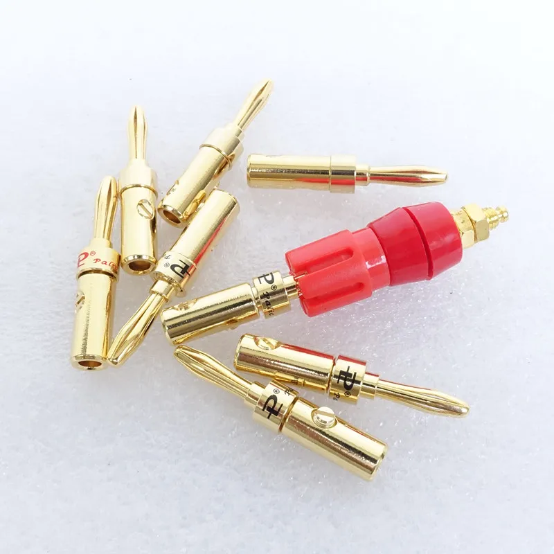 WEILIANG аудио Чистая медь позолоченный Банановый штекер цена за 8 шт.|plug gold|plug bananaplug